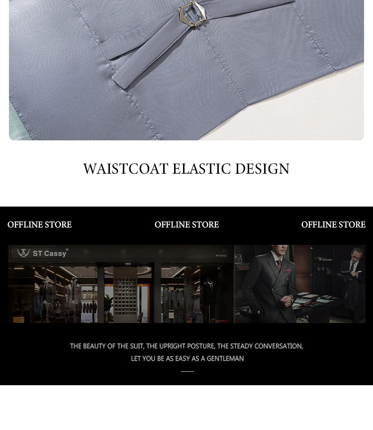 بدلة صيفية خضراء ضيقة للرجال