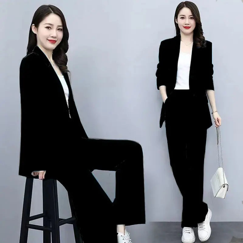 Setique™ – Blazer & Pant Set (2-Piece, Korean Loose Suit for Office & Everyday)