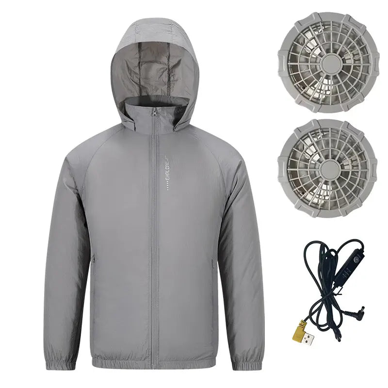 Men Cooling Fan USB Cotton Jacket