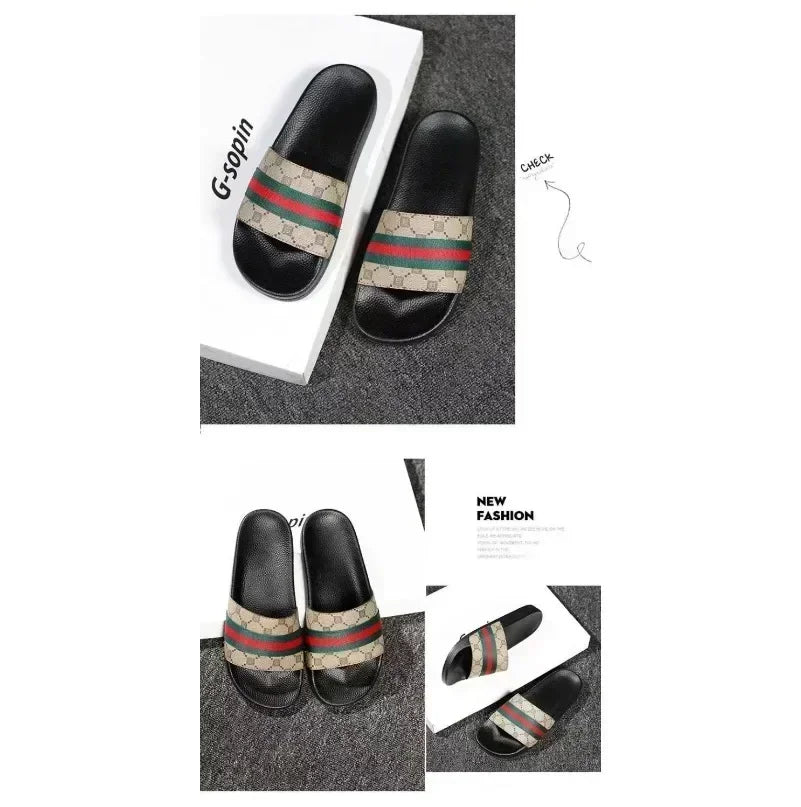 Men Designer Snake Print Slides