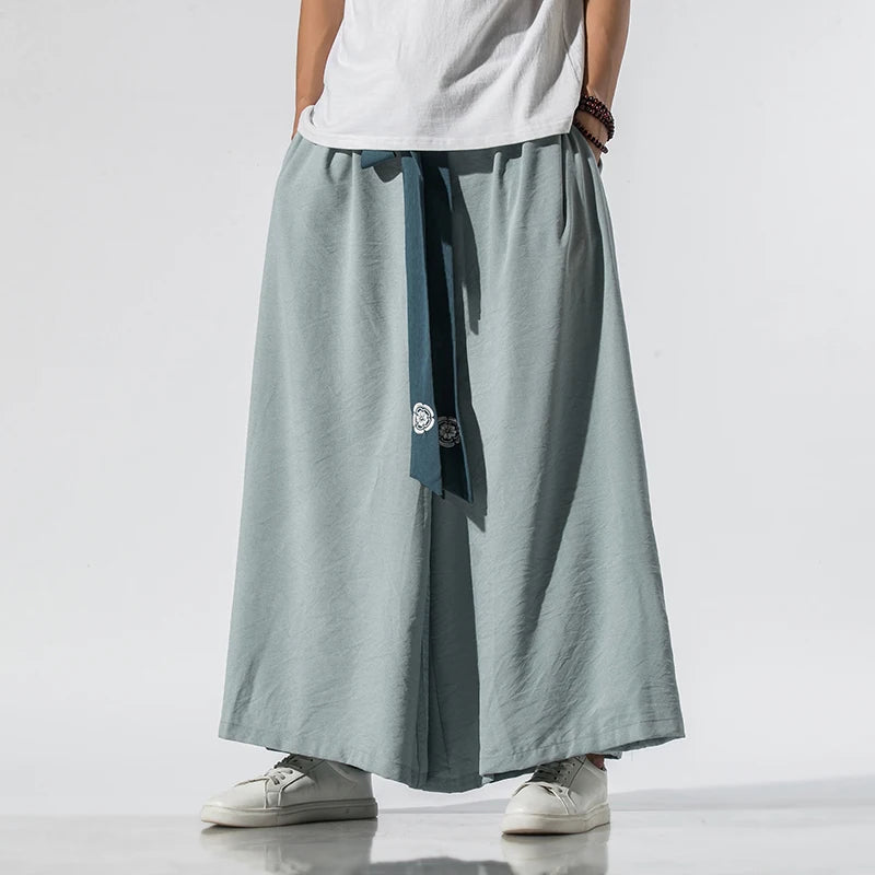 Men Wide Leg Hanfu Pants