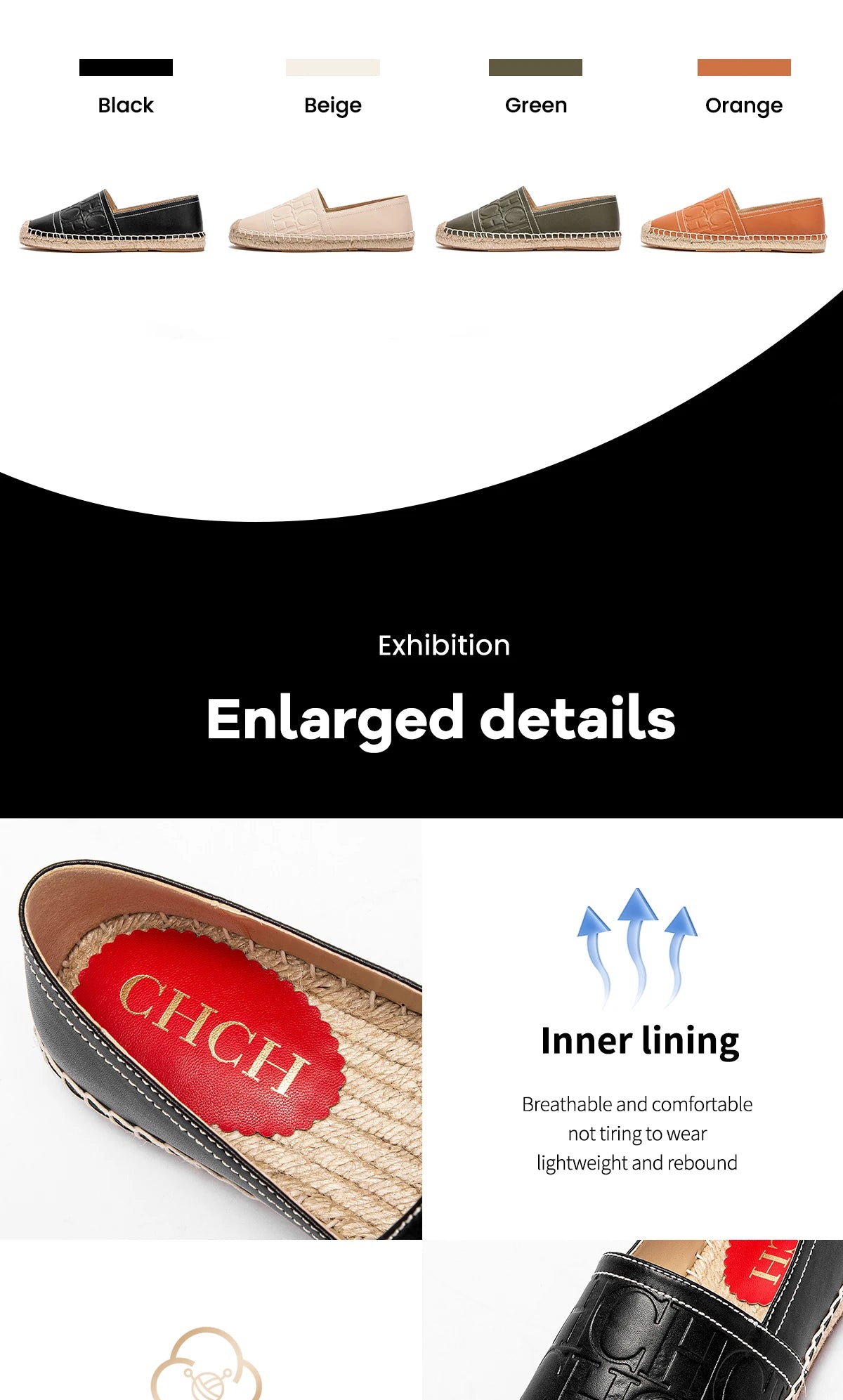 أحذية شاطئ نسائية مسطحة مصنوعة يدويًا من القنب