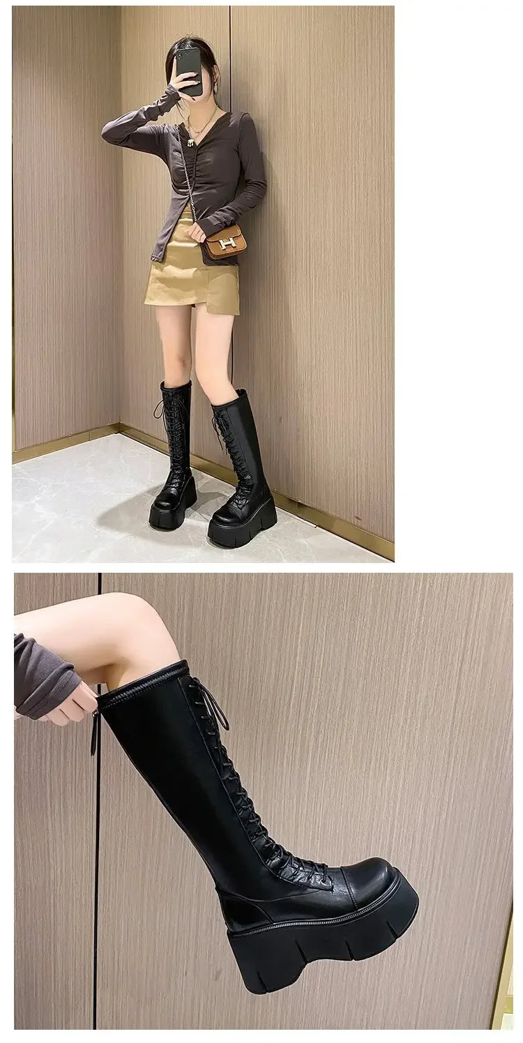 أحذية نسائية متوسطة الساق، أحذية دراجات نارية ناعمة