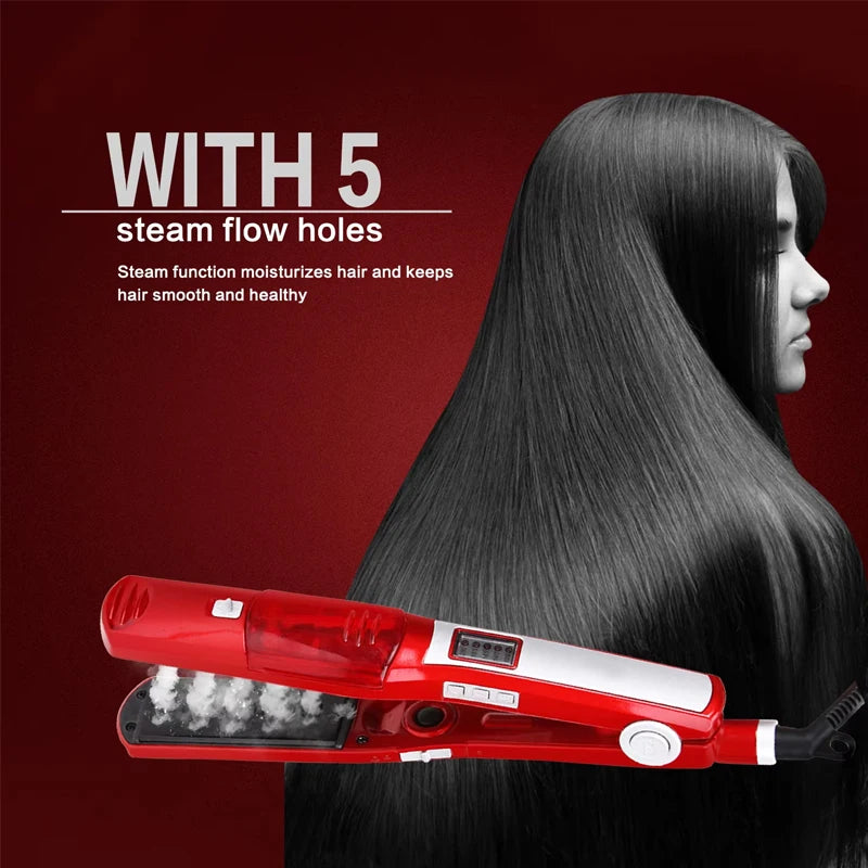 Steam Hair Straightening Brush Iron