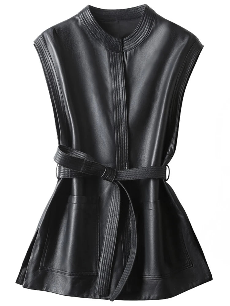 Luxury Soft PU Leather Sleeveless Vest