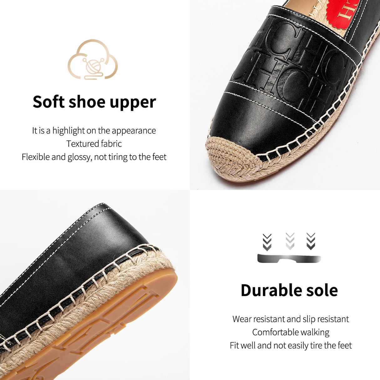 أحذية شاطئ نسائية مسطحة مصنوعة يدويًا من القنب