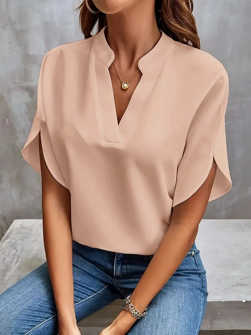 Sophia V-Neck Office Blouse