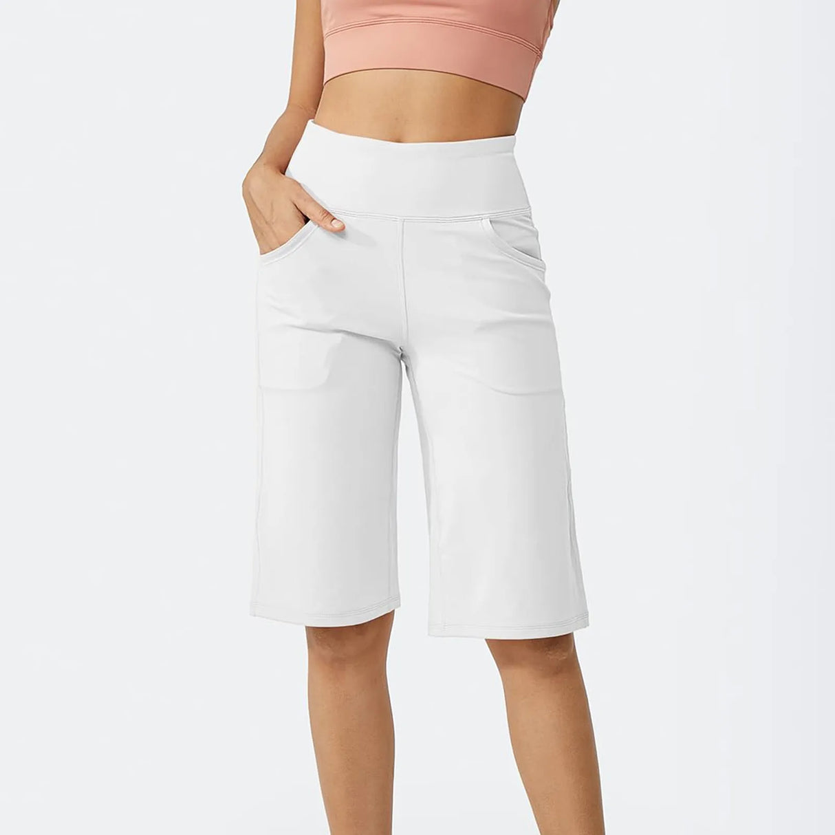 Women Capri Pants with Pockets Yoga Fit