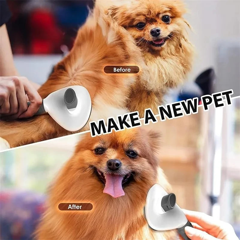 Self-Cleaning Pet Hair Remover Brush for Dogs & Cats