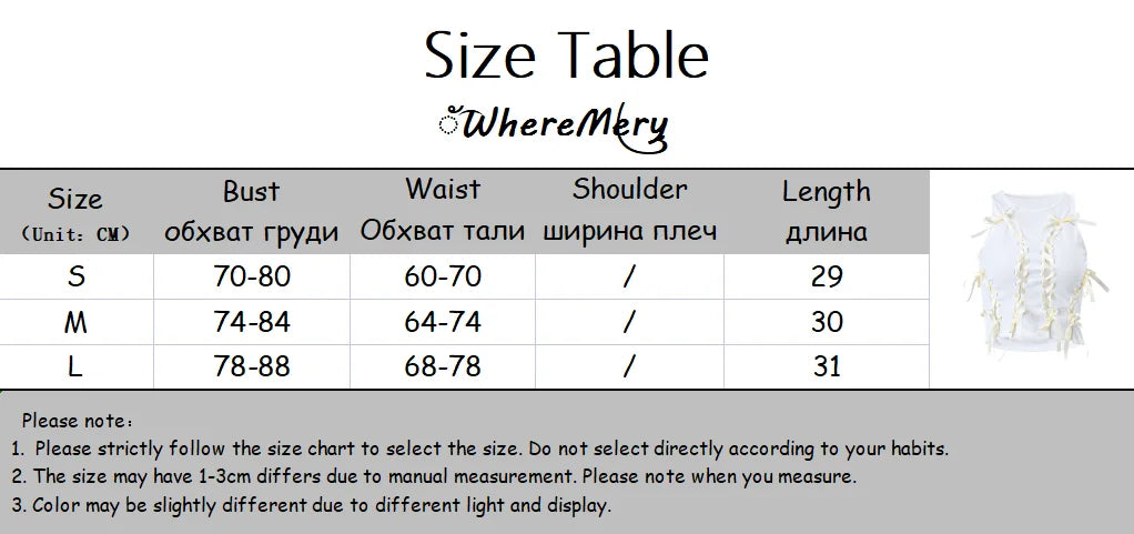 Aesthetic Bow Bandage Ribbed Crop Top