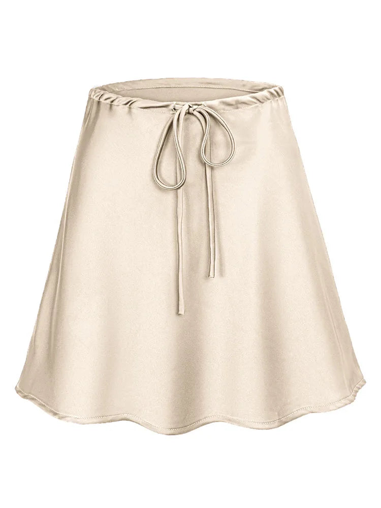 Women Satin Silk Mini Skirt