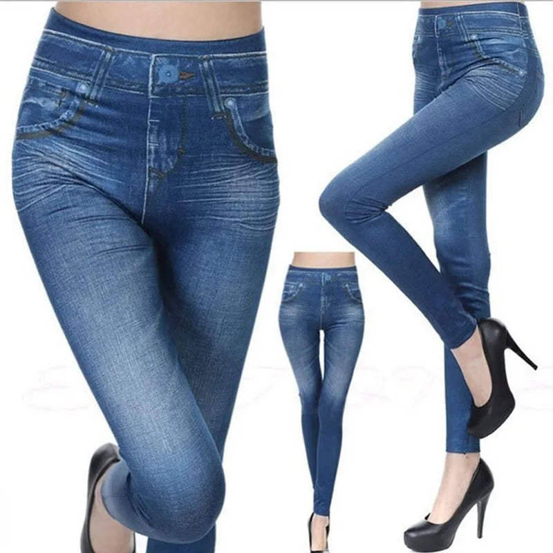 Women's Slim Fit Faux Denim Leggings