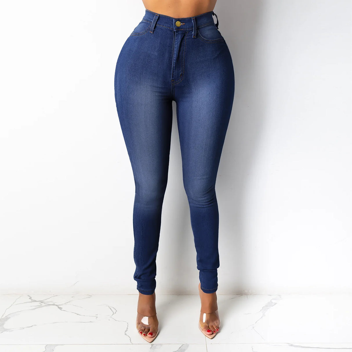 Women Elastic Office Jeans