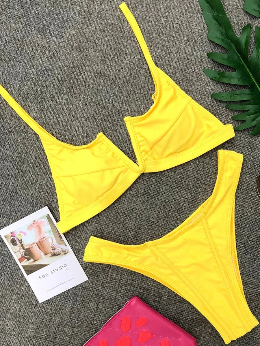 Denim V-Thong Bikini