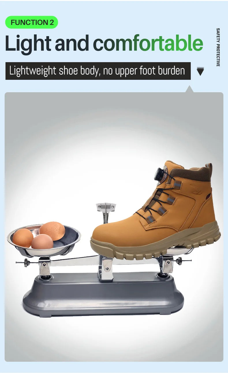 أحذية رجالية مقاومة للماء بأصابع فولاذية غير قابلة للتدمير