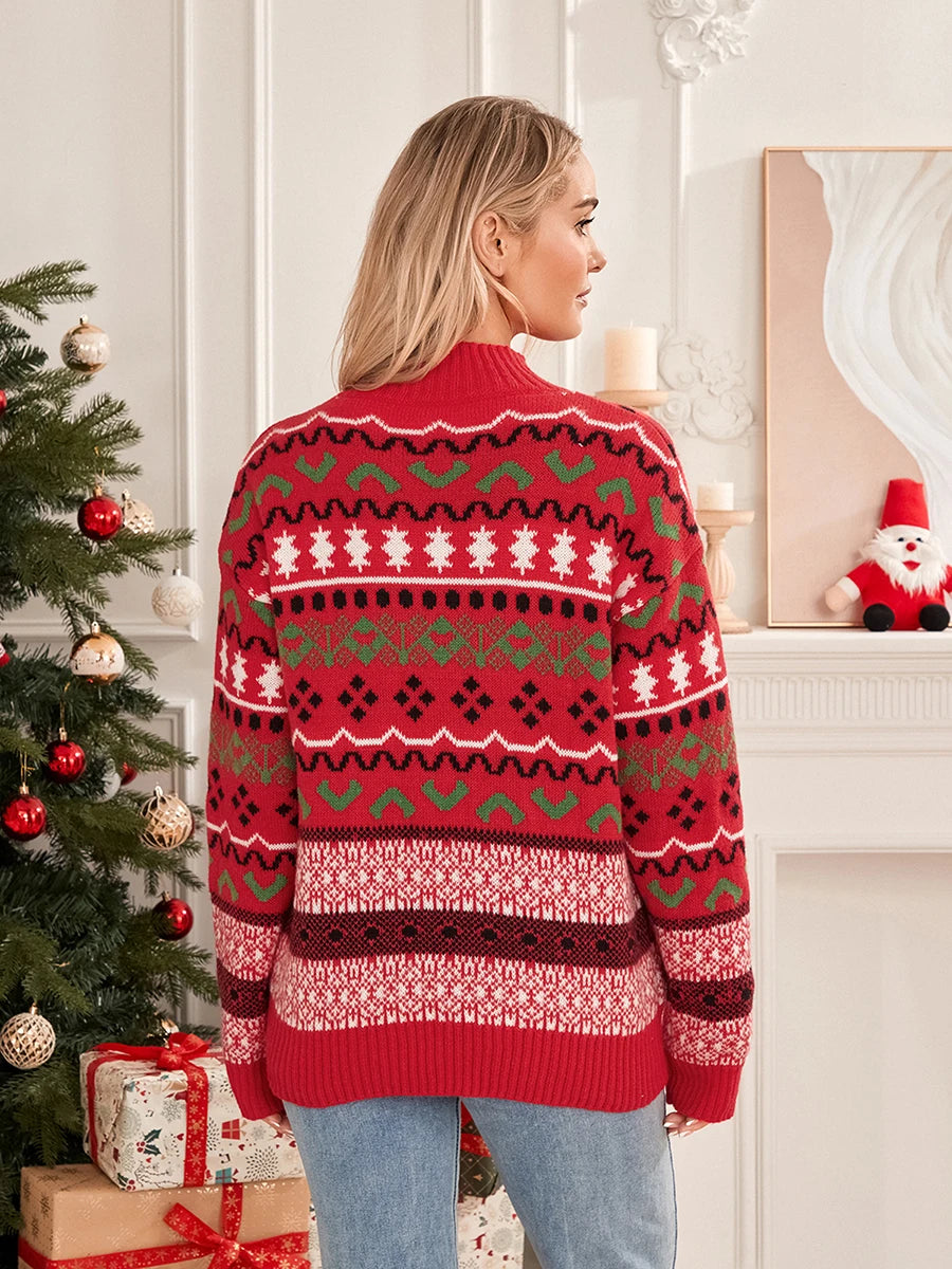 Women's Casual Striped Christmas Sweater