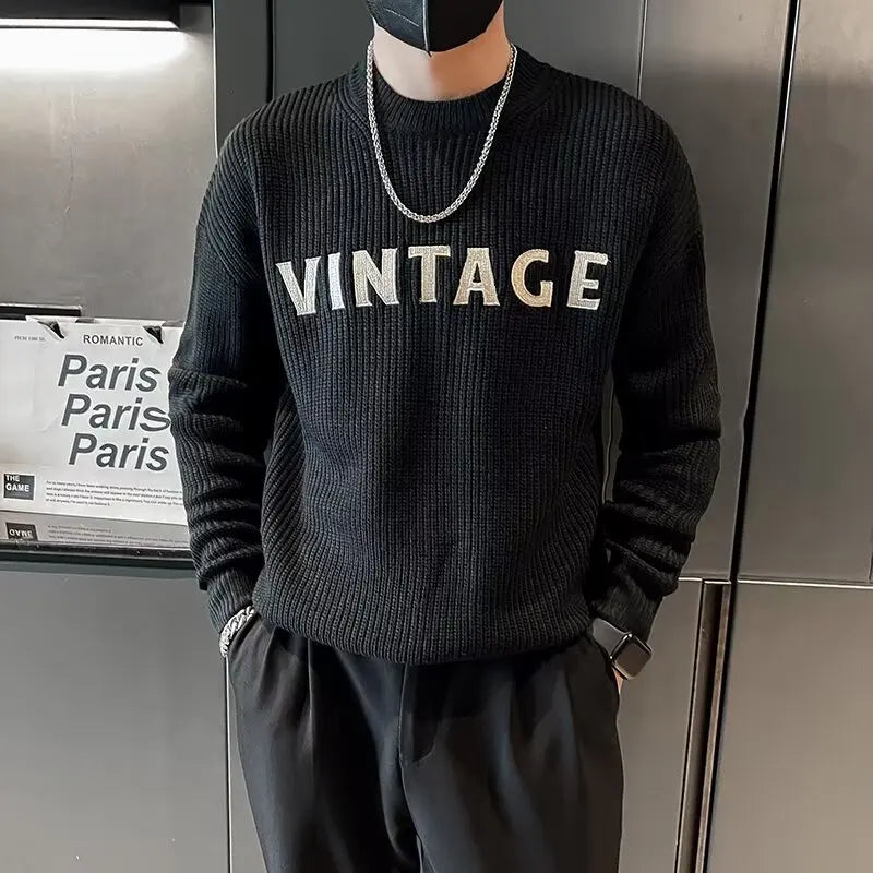 Men's Retro Thick Knit Sweater