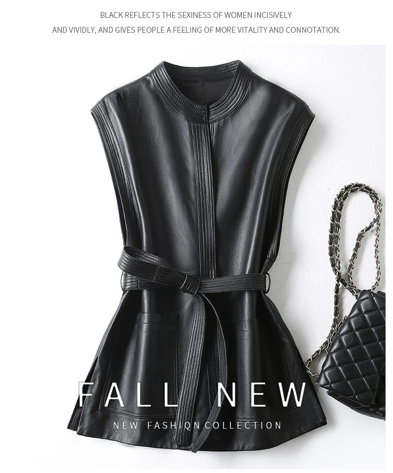 Luxury Soft PU Leather Sleeveless Vest