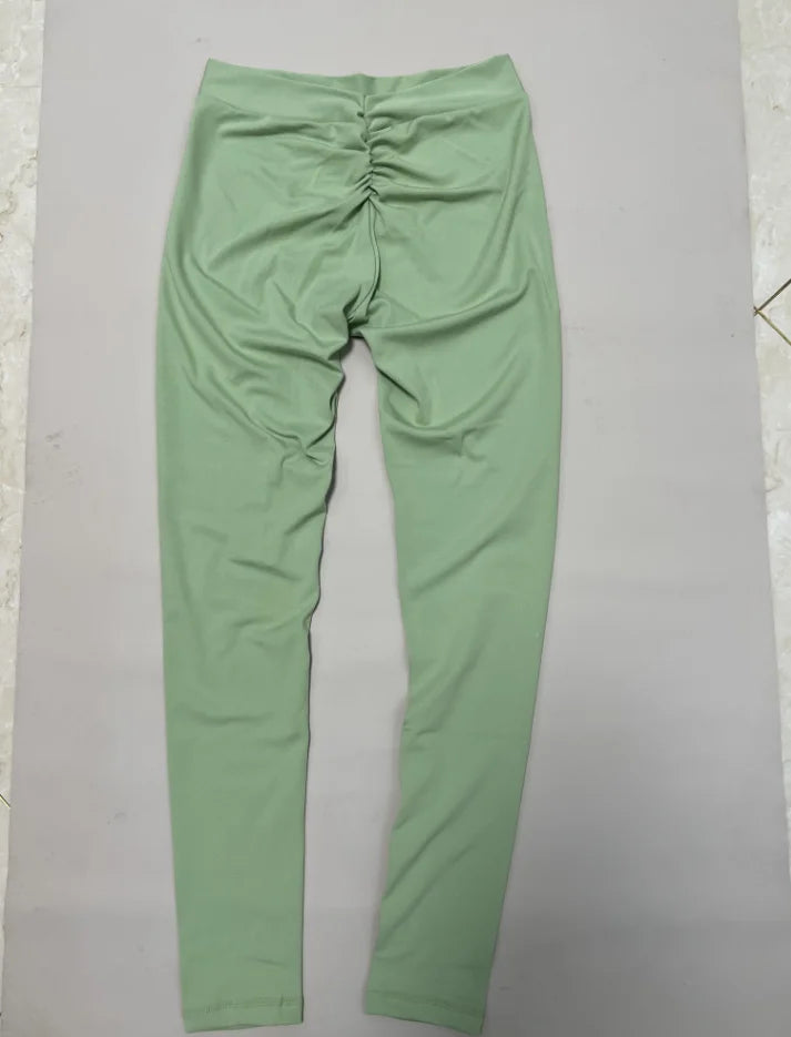 بنطلون يوجا نسائي بخصر مرتفع وظهر على شكل حرف V