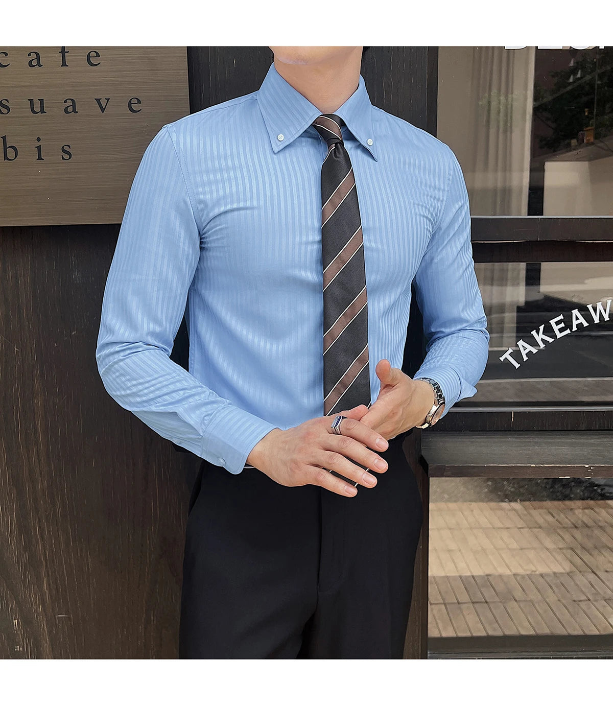 Men Slim Striped Shirt