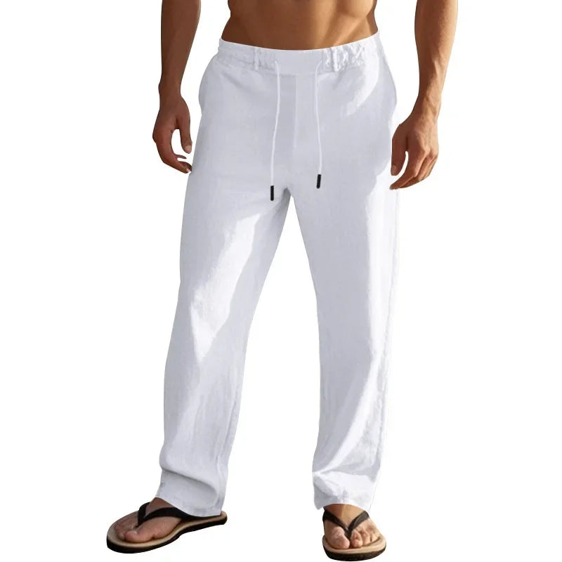 Men Cotton Linen Straight Pants