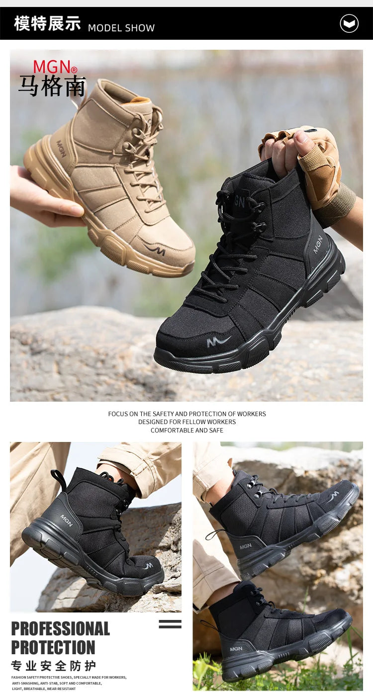 أحذية أمان نسائية بأزرار دوارة للعمل