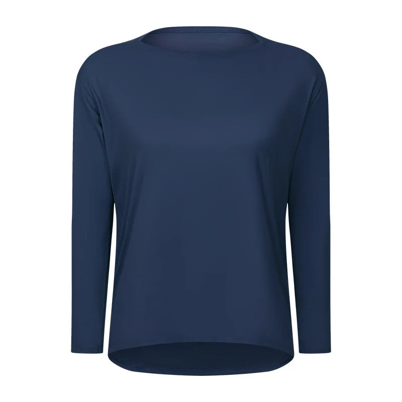 Women's Long Sleeve Yoga Shirt – Quick-Dry Loose Running Training Top