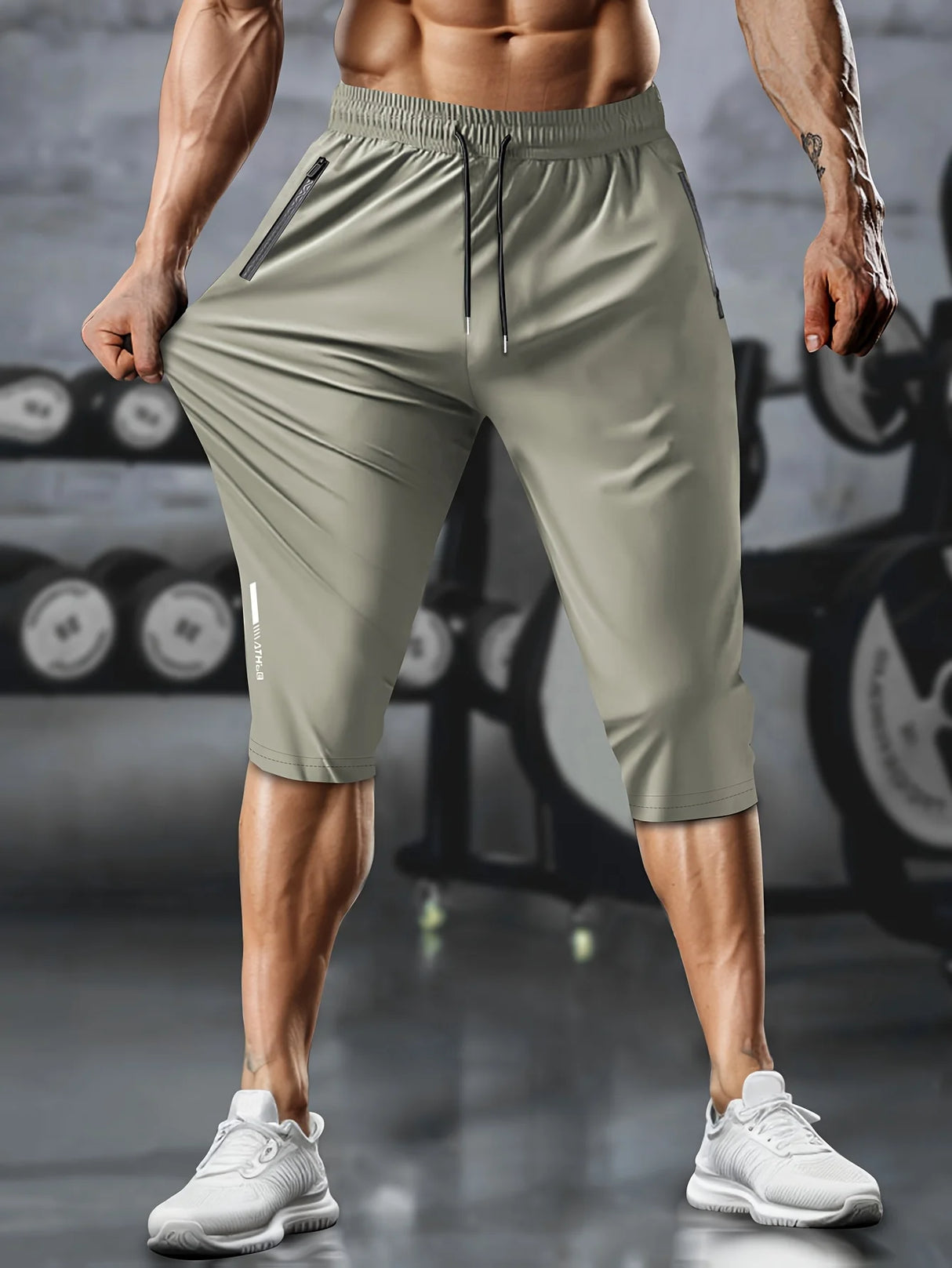 Men Cropped Athletic Pants