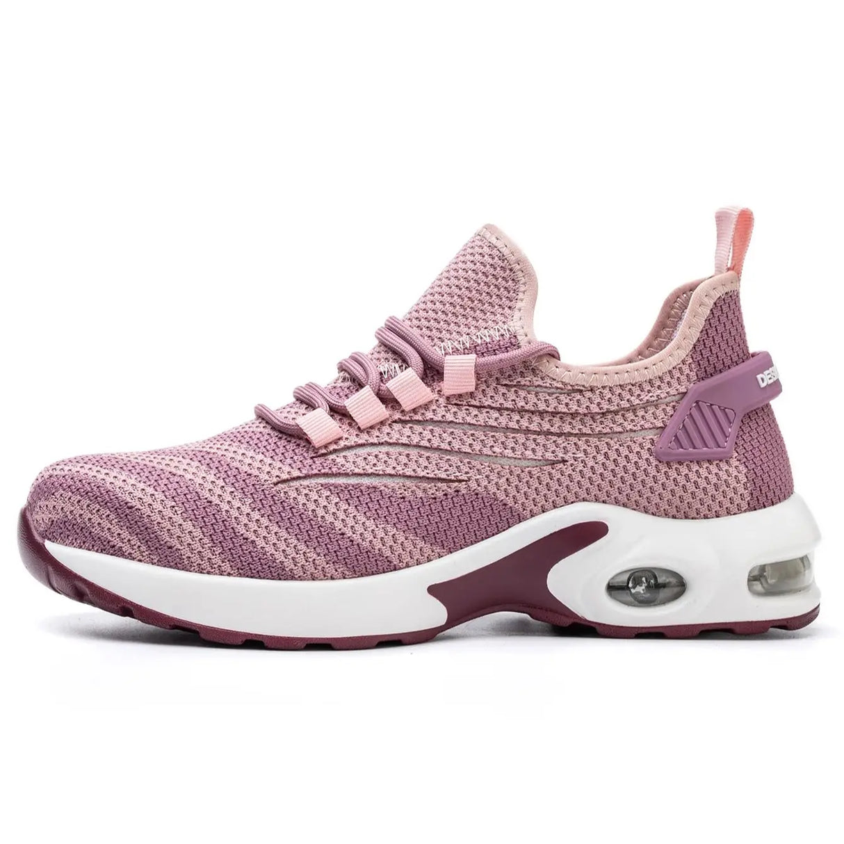 أحذية أمان نسائية وردية اللون بمقدمة فولاذية