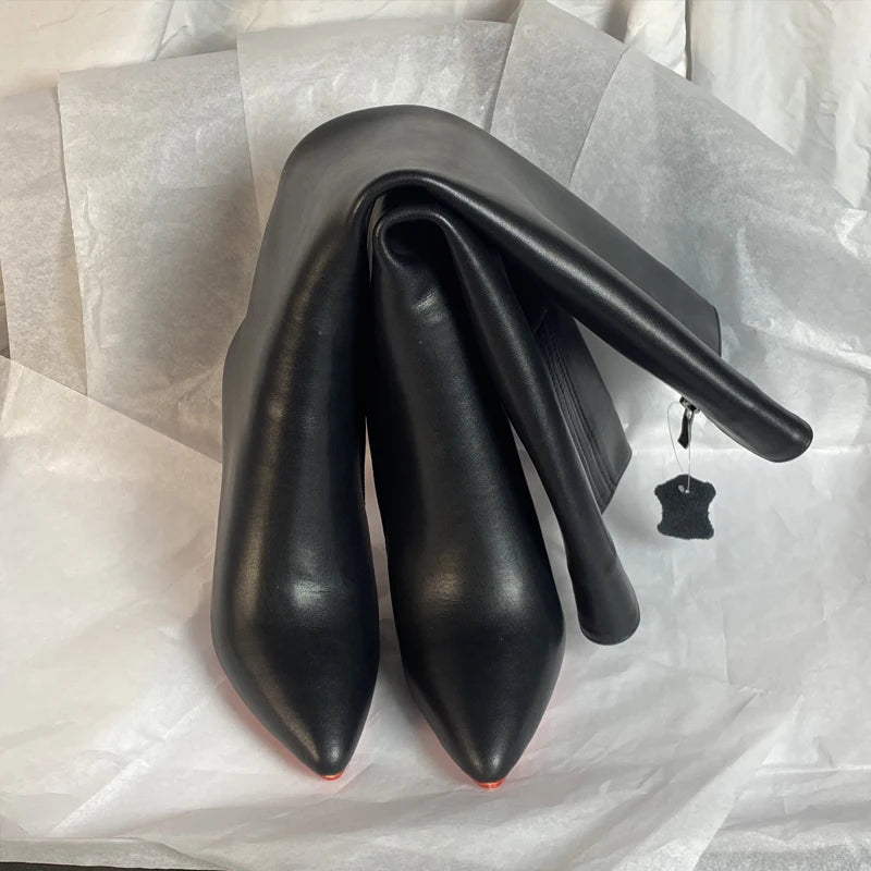 Women Pole Knee High Designer Boots – Sexy Leather High Heel