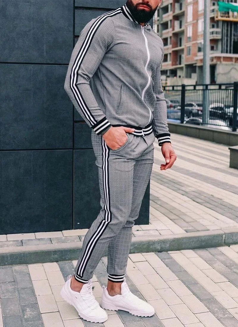 Men's Checkered Sports Tracksuit
