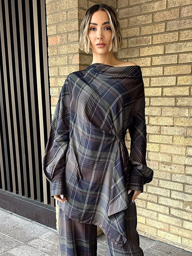 Women's Plaid 2 Piece Set