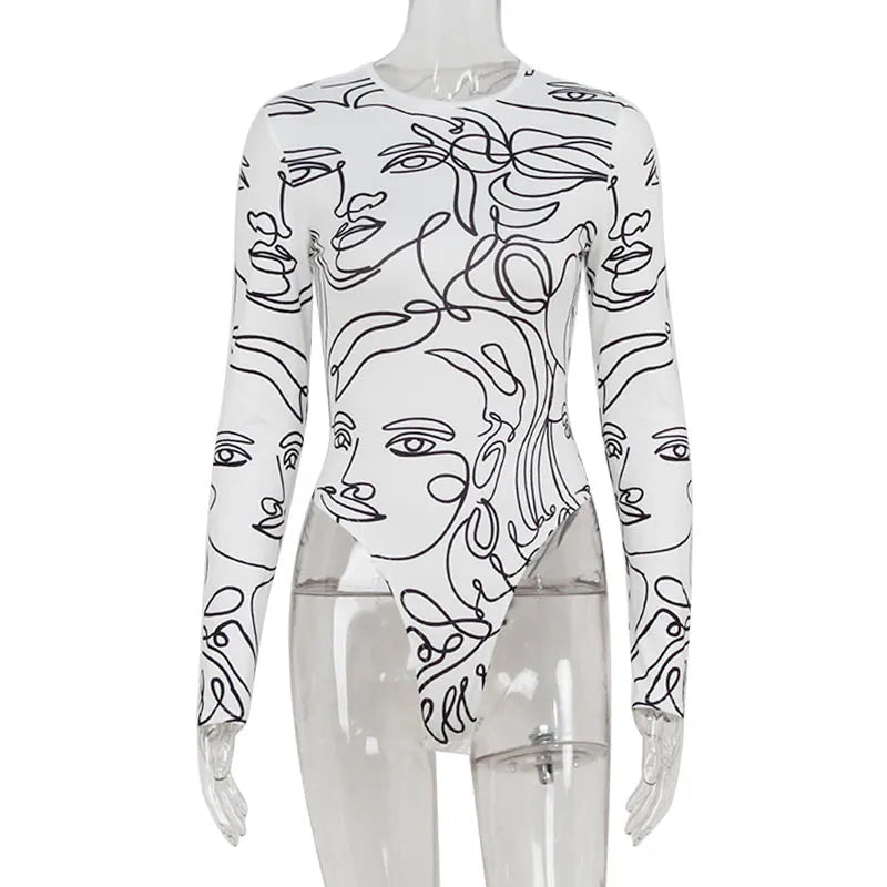 Elegant Skinny Bodysuit Women – Slim Long Sleeve