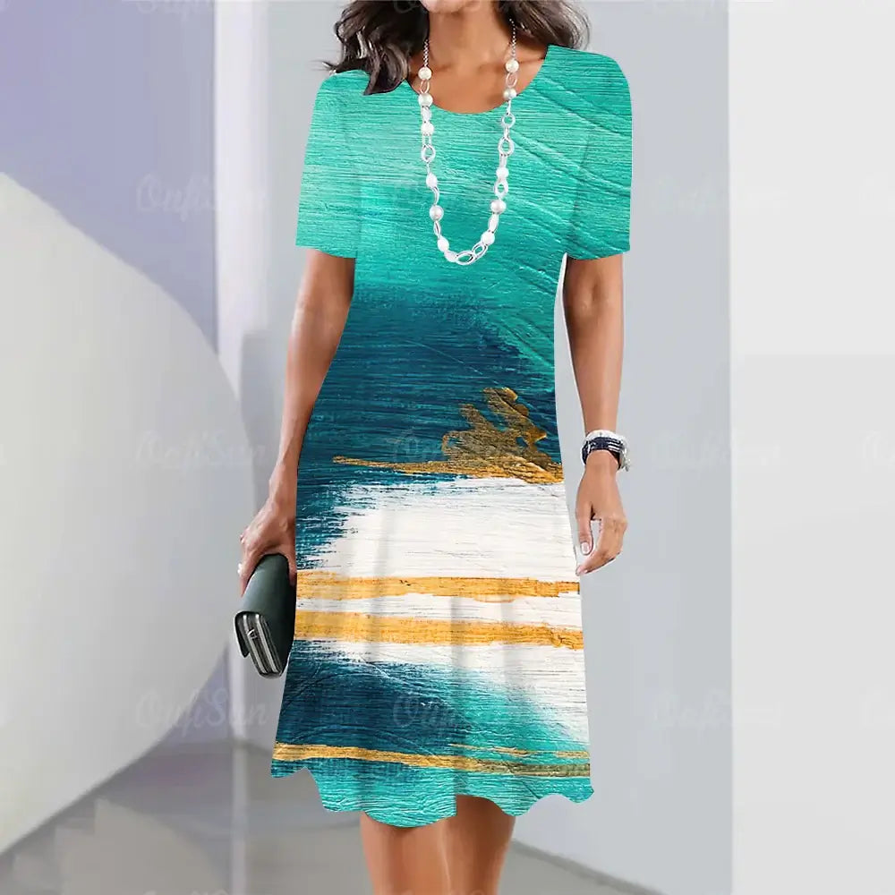 Travel Party Elegant Casual Loose Short Sleeve