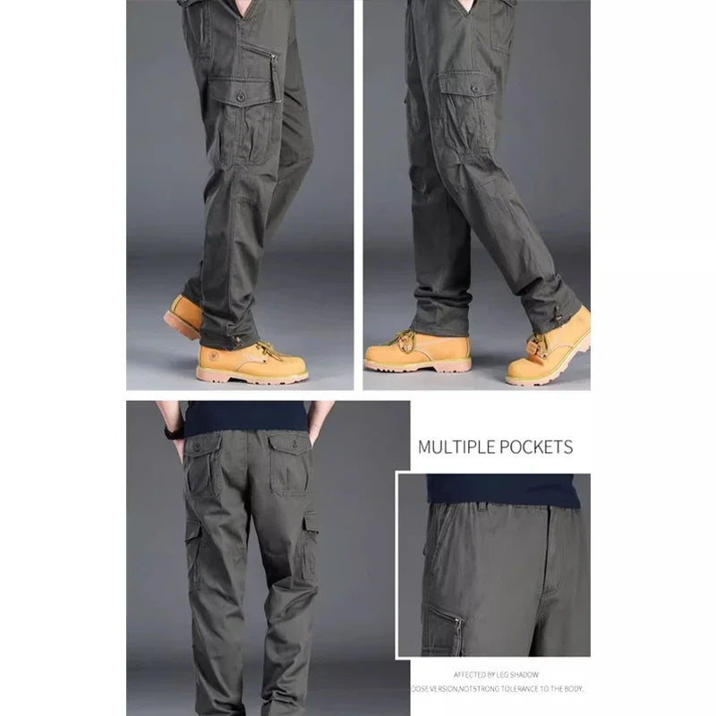 بنطلون كارغو رجالي فضفاض مموه