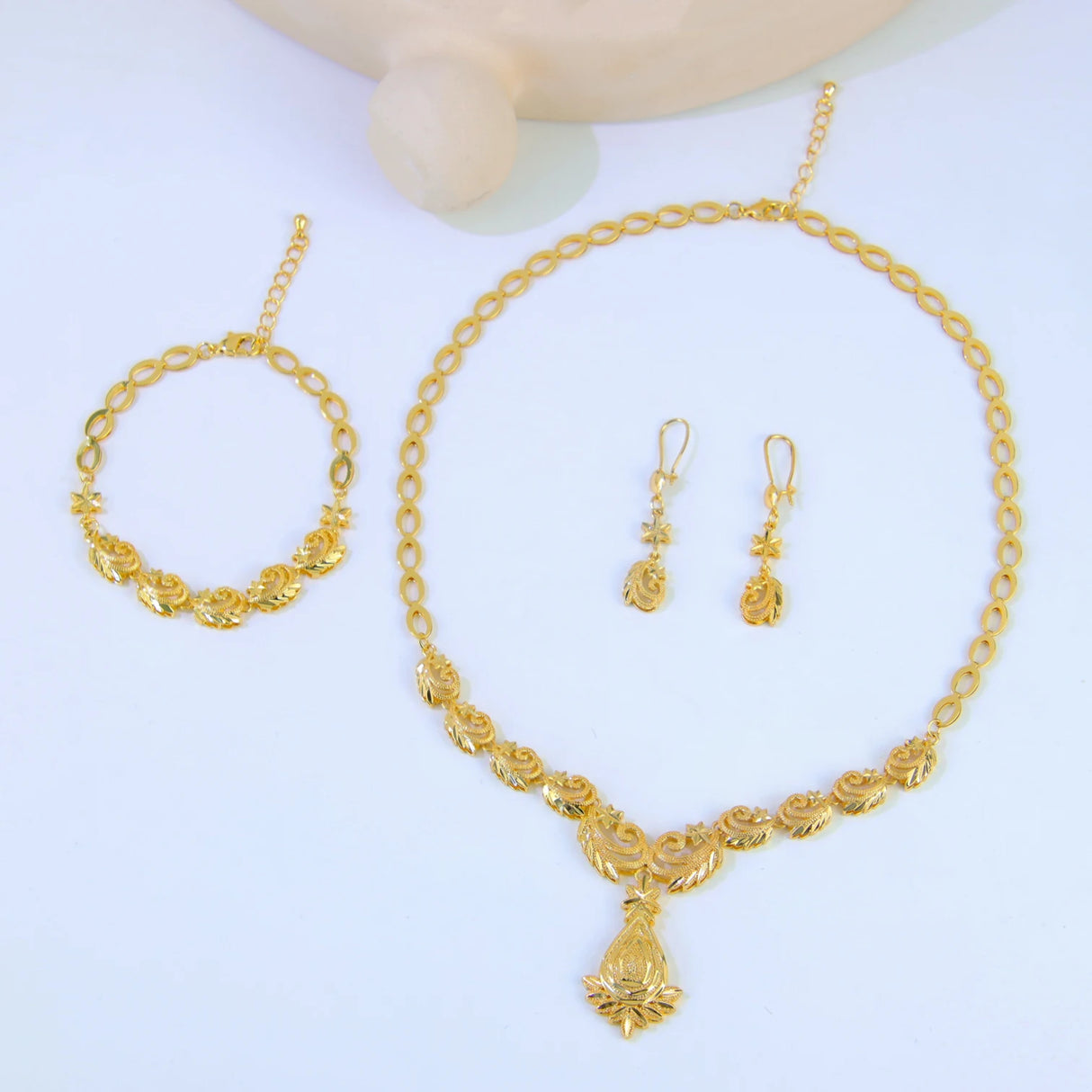 Dubai 21K Gold Plated Bridal Jewelry Set