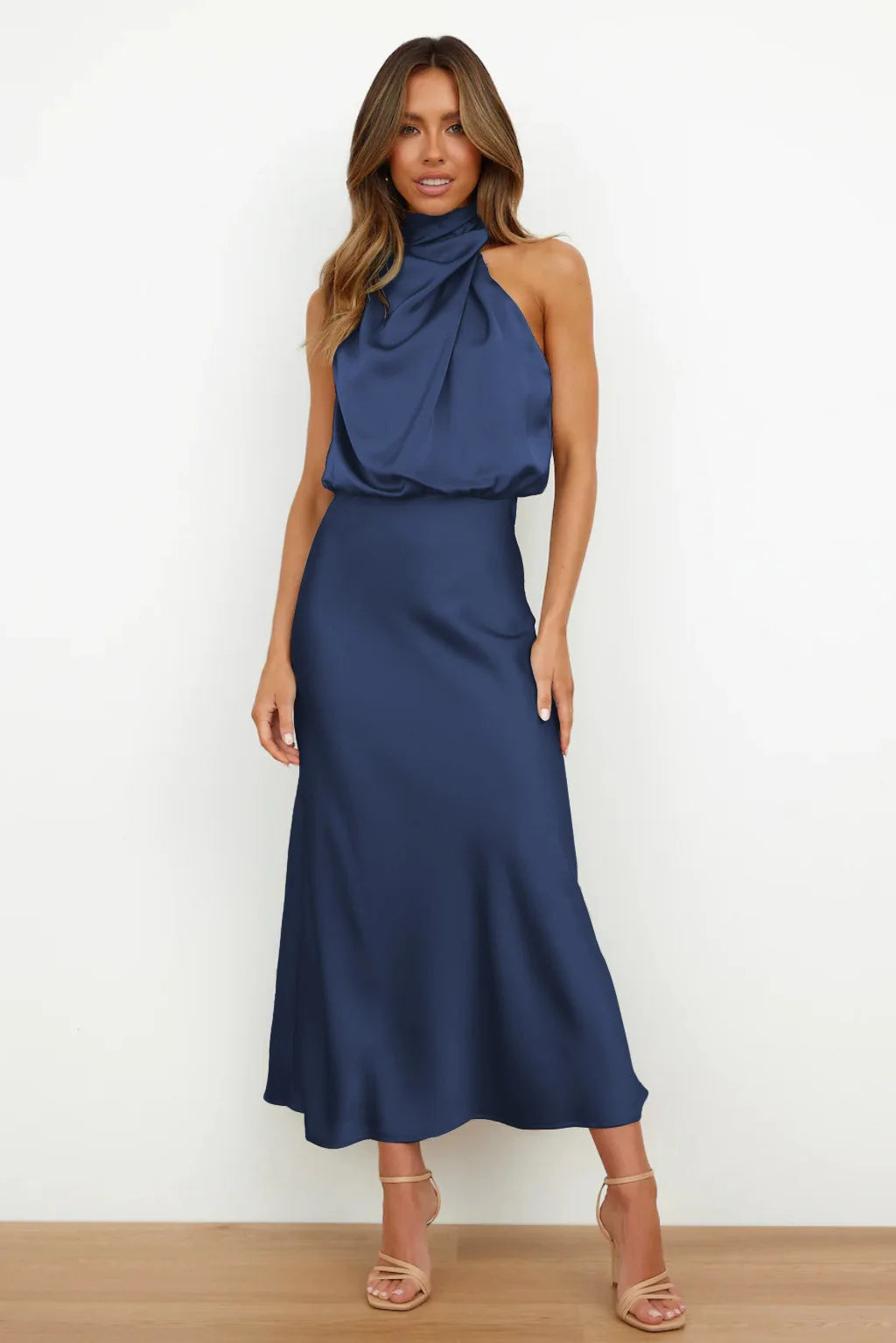 Women's Silk Satin Evening Dress