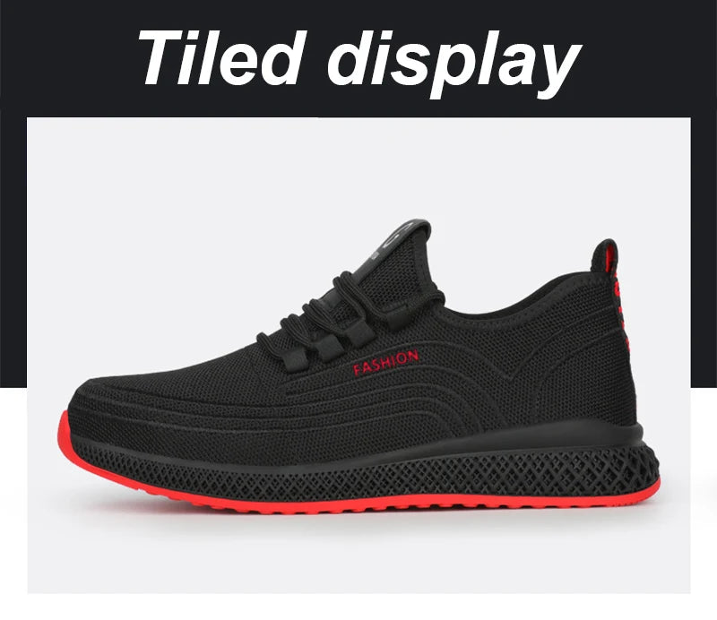 حذاء رياضي خفيف الوزن من Manlegu Air Mesh للسلامة