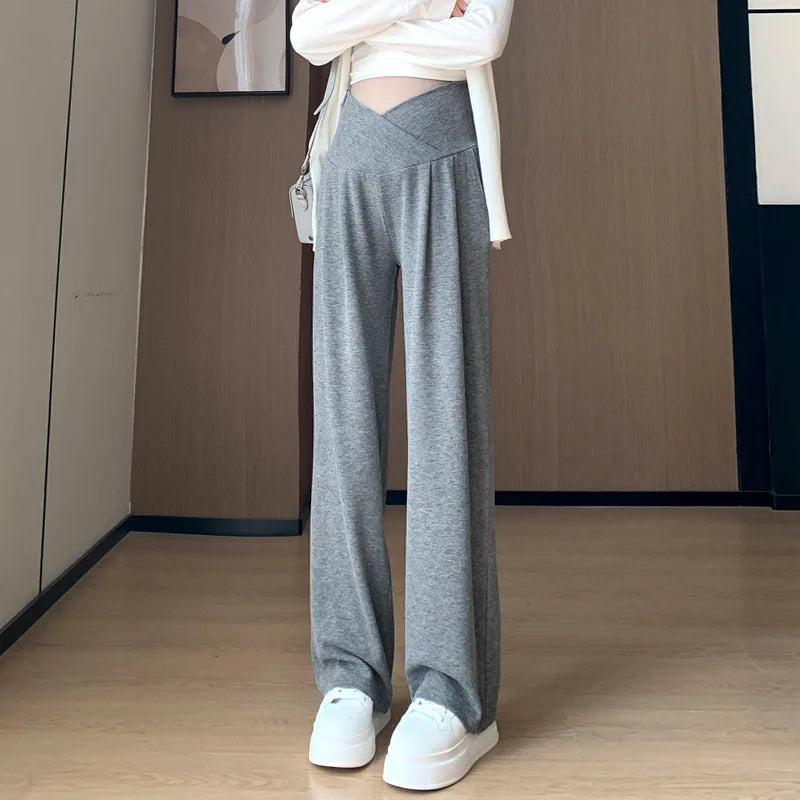 Wide-Leg Low-Waist Maternity Pants