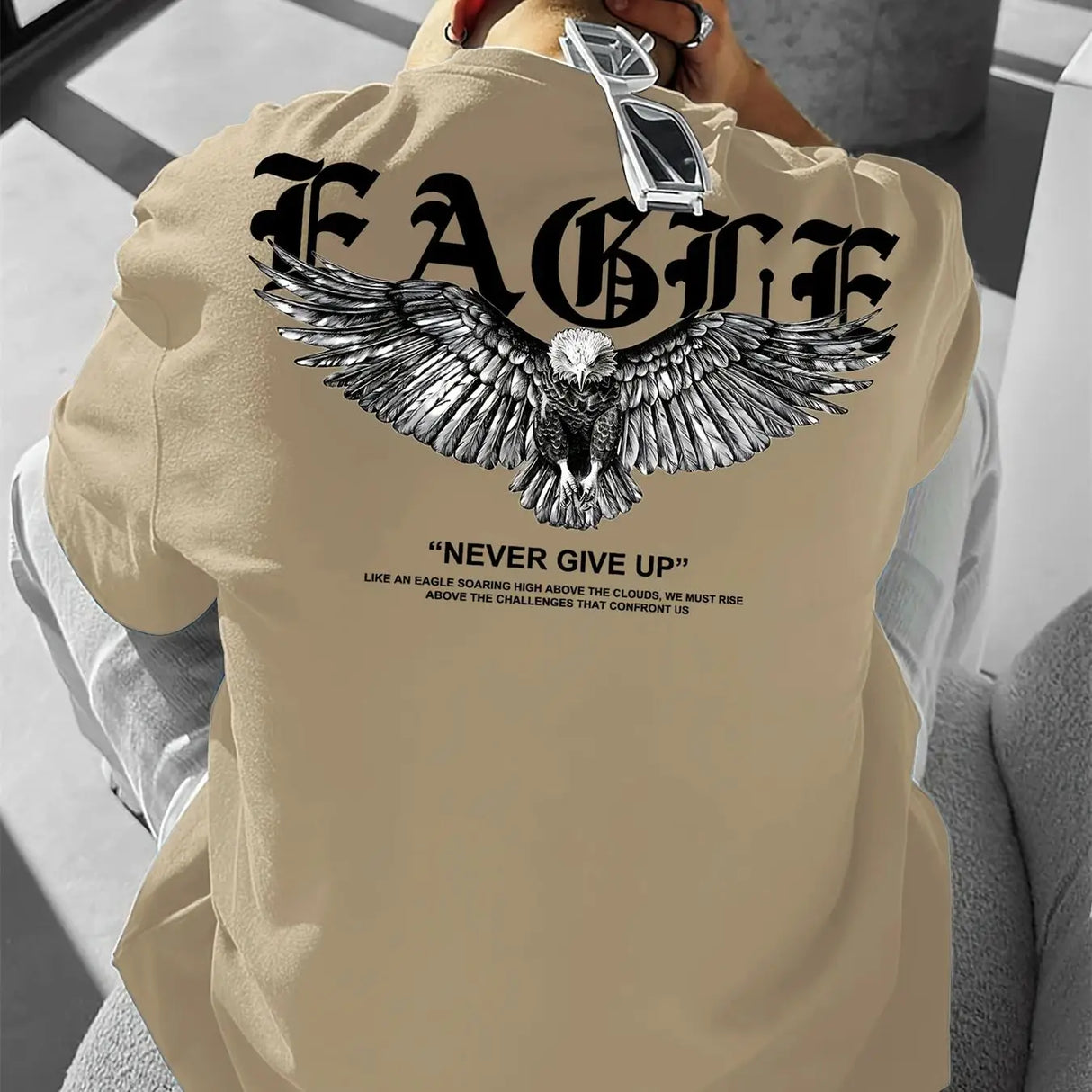 تي شيرت رجالي قطني برسومات جرافيكية