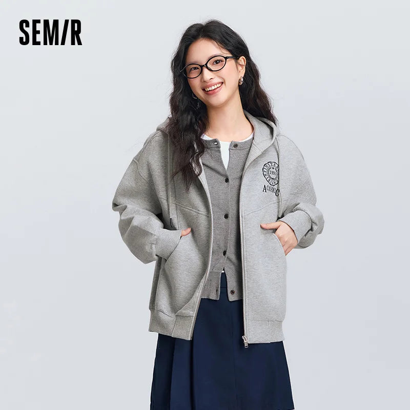Semir Hooded Embroidered Drop Shoulder Jacket