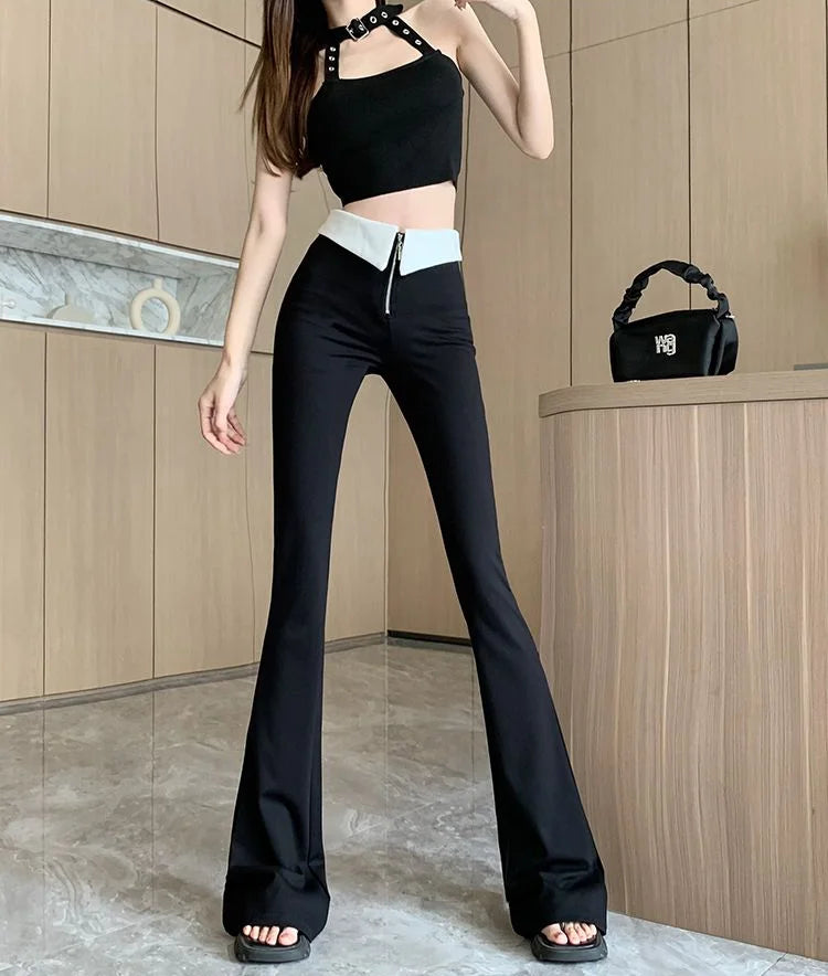 Women Flare Zipper Leggings
