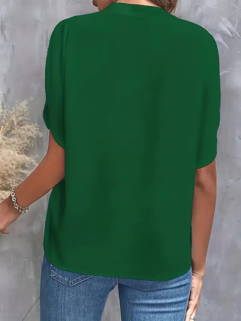 Sophia V-Neck Office Blouse