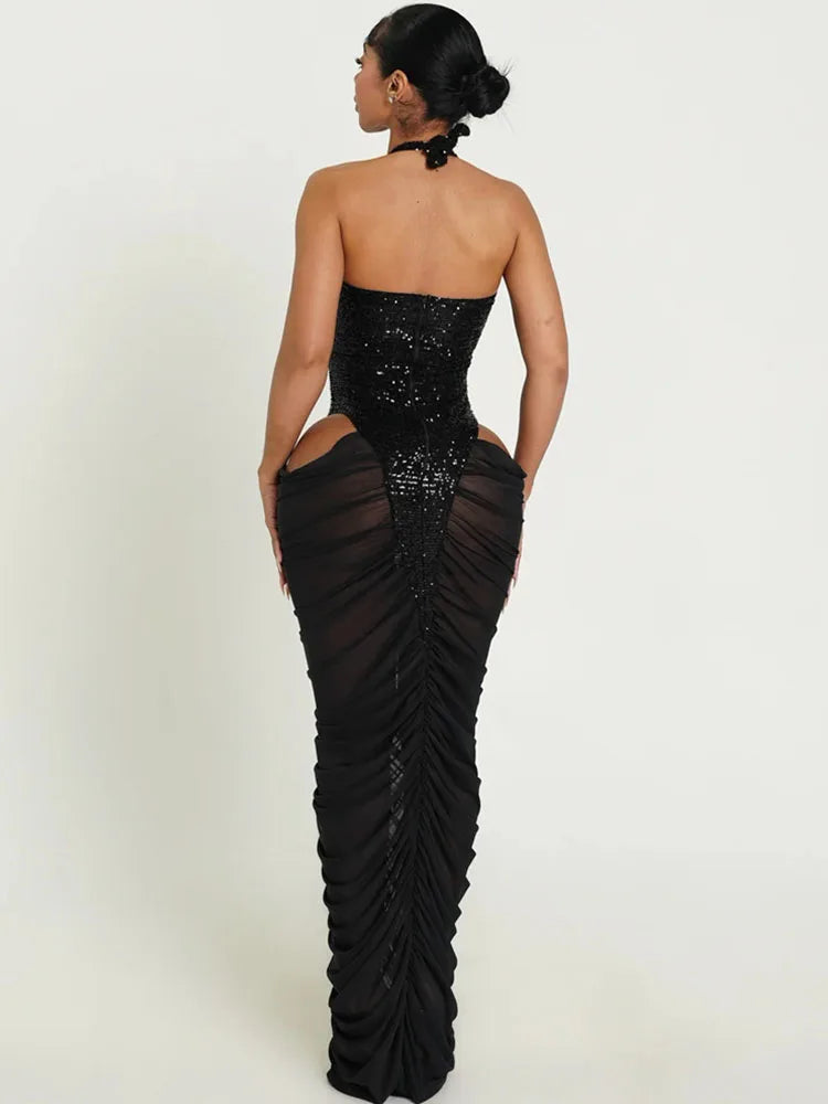 Women's Sequin Bodycon Maxi Dress