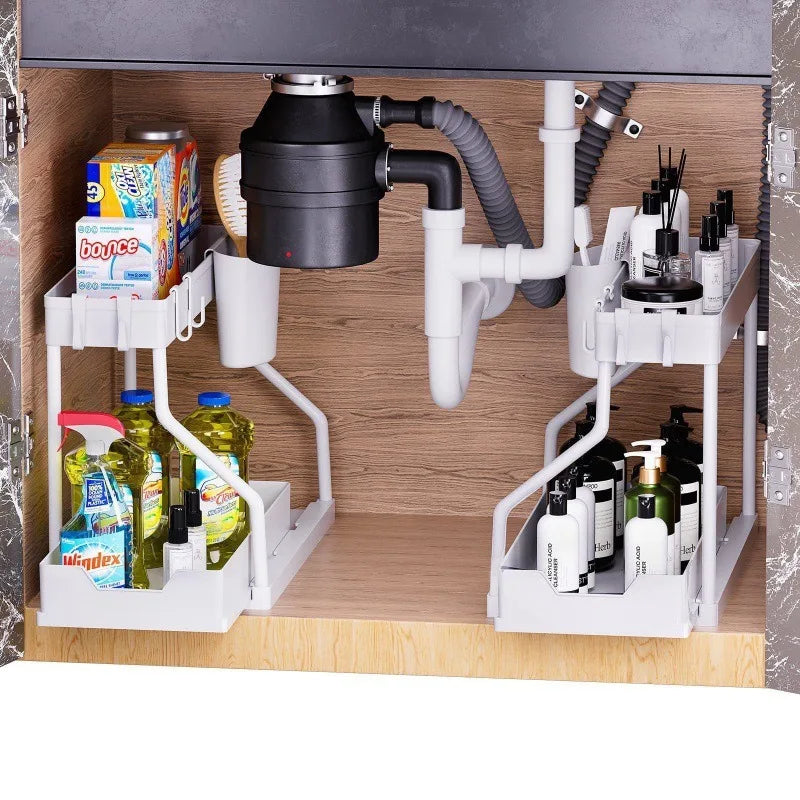 Pull-Out Kitchen Sink Storage Rack