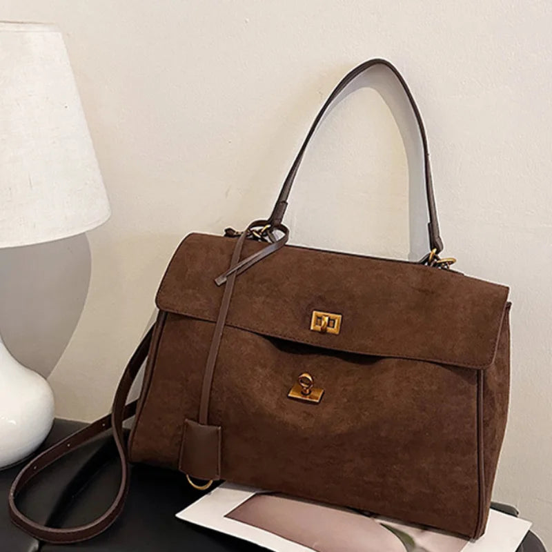 Frosted Leather Shoulder Bag