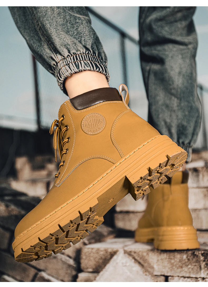 Men’s Outdoor Anti-Slip Leather Boots