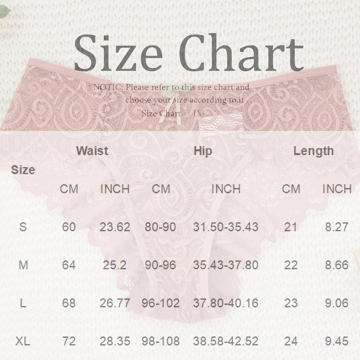Mid Waist Lace Panties