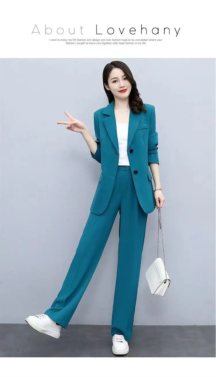 Setique™ – Blazer & Pant Set (2-Piece, Korean Loose Suit for Office & Everyday)