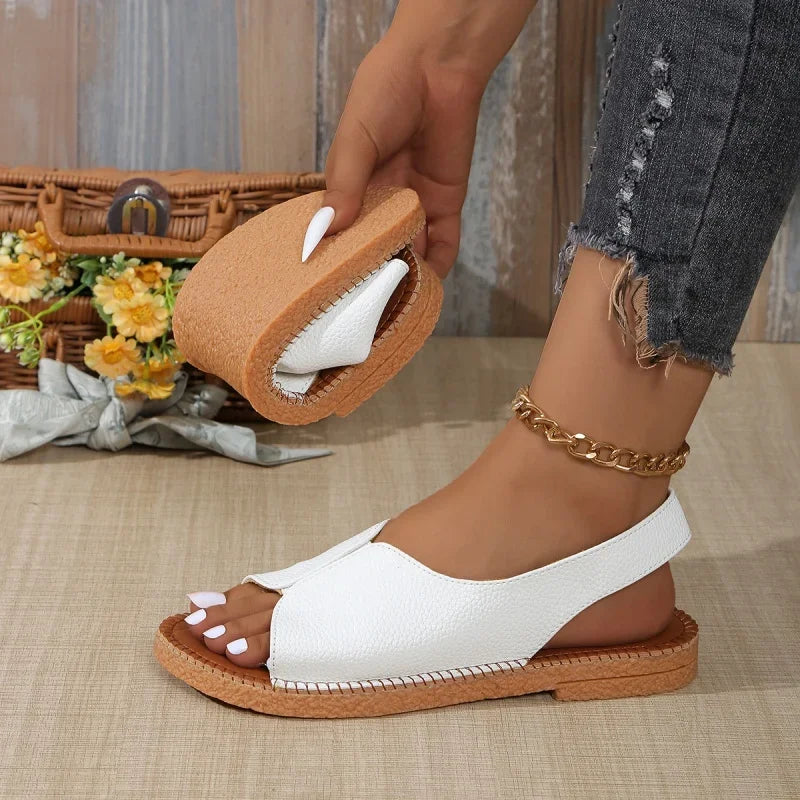 Women Open Toe Flat Sandals Summer Casual
